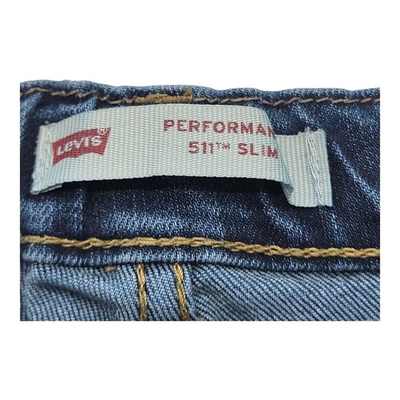 Levis Performance 511 Slim Black Label Denim Blue Jeans Boys Sz 7X Regular - Picture 5 of 9